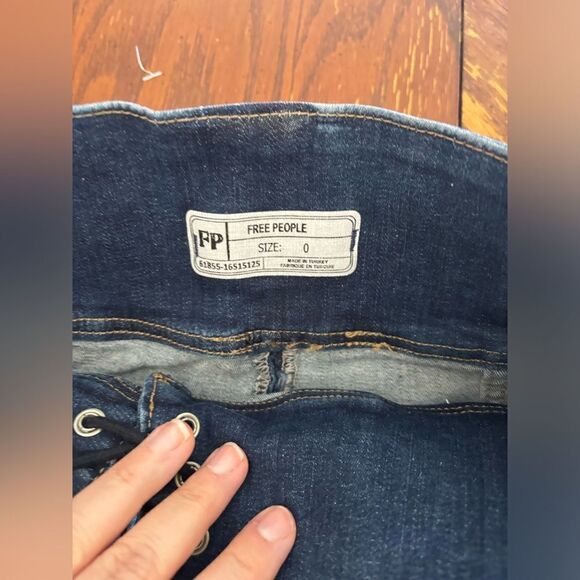 NWT Free People denim lace up skirt size 0 97 % cotton - Picture 3 of 7